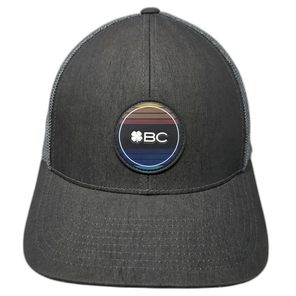 Black Clover Trucker Hat Black One Size Mesh Back Sunset Snapback Golfing